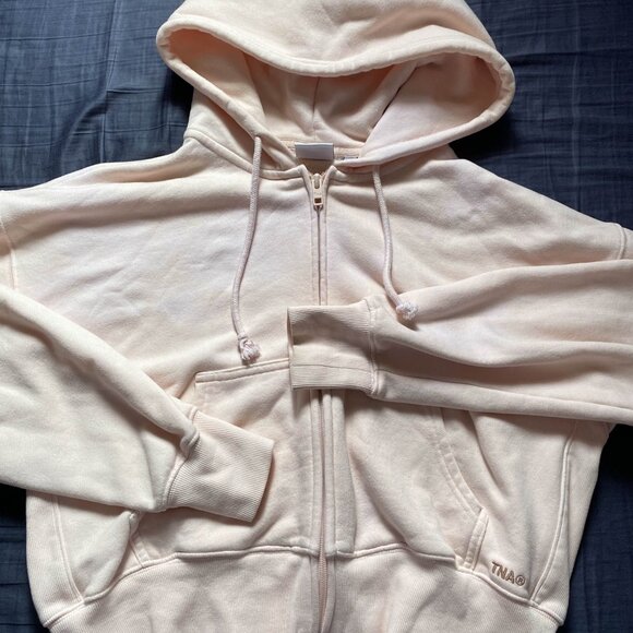 Tna Terry Fleece Boyfriend Boxy Zip Hoodie (Gd Oracle Pink) - Picture 2 of 6